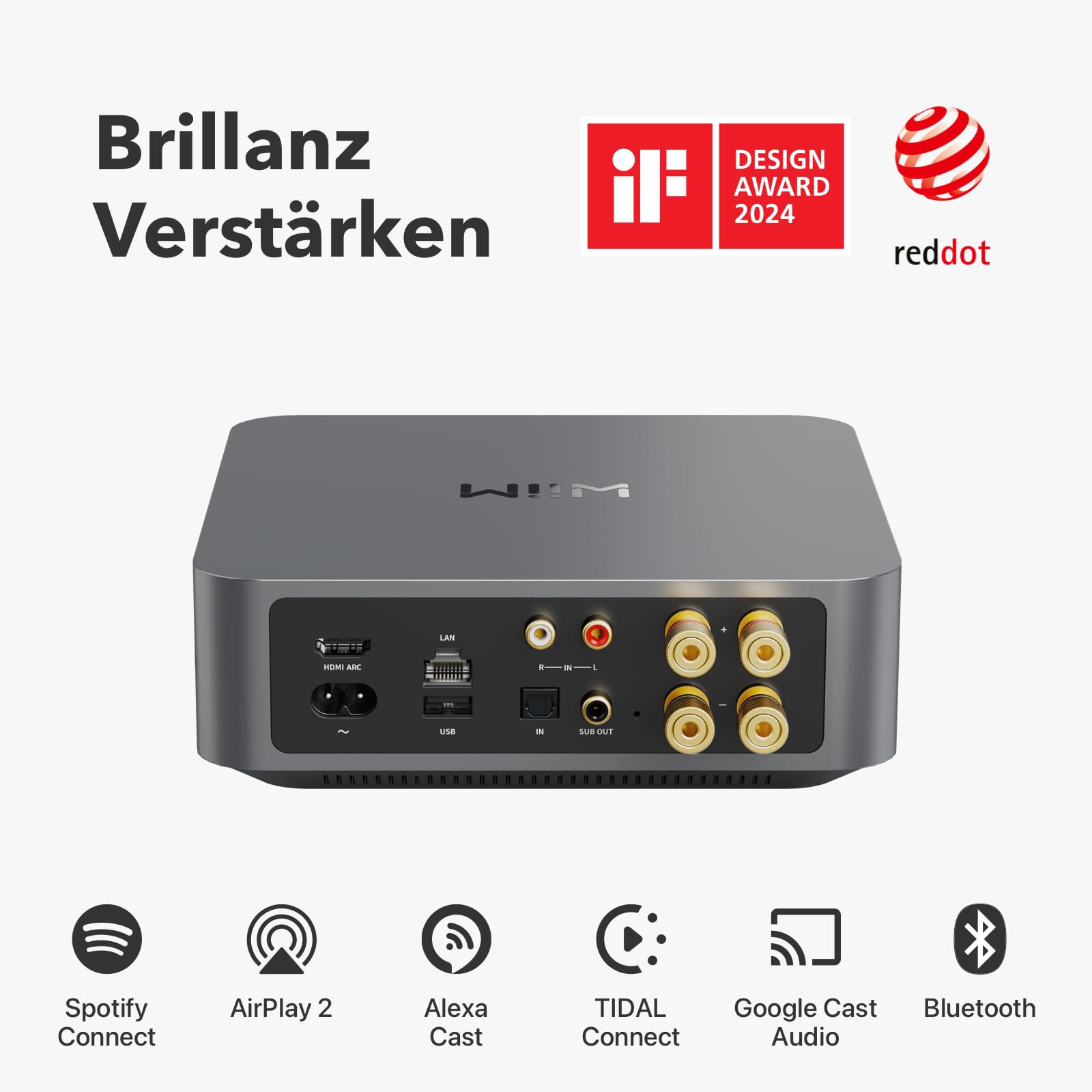 wiim-amp-streaming-verst-rker-f-r-passivlautsprecher-hdmi-arc-space-gray image 2