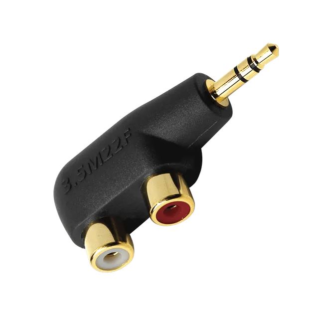 audioquest-chicago-3-5-mm-auf-cinch-adapter-hart-1x-stecker-auf-2x-buchse image 1