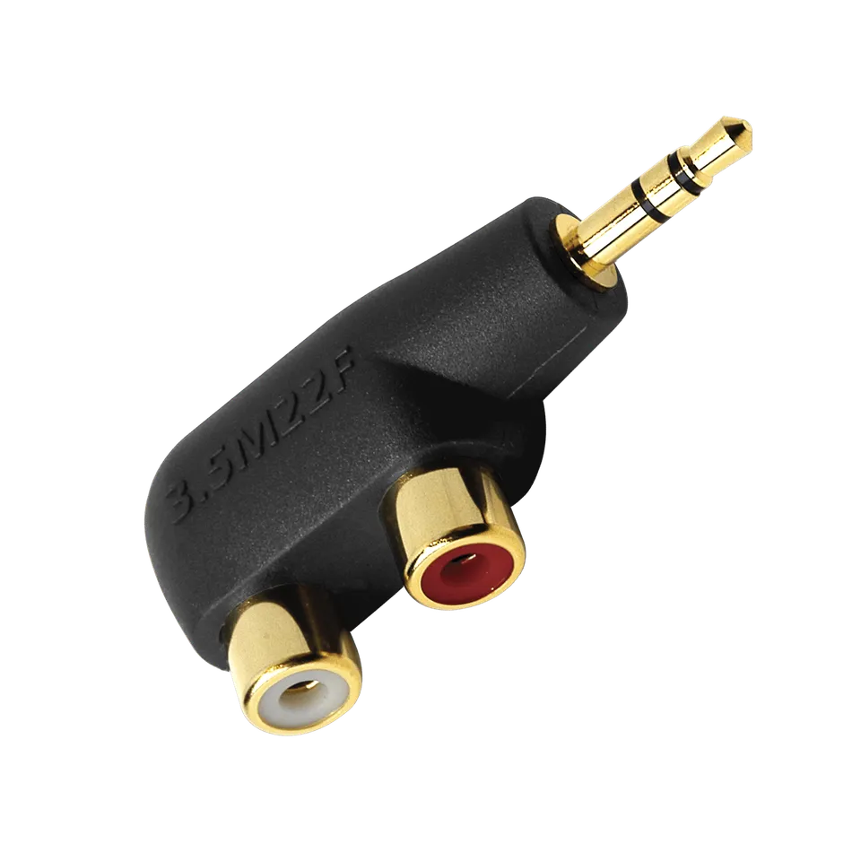 audioquest-chicago-3-5-mm-auf-cinch-adapter-hart-1x-stecker-auf-2x-buchse image 1